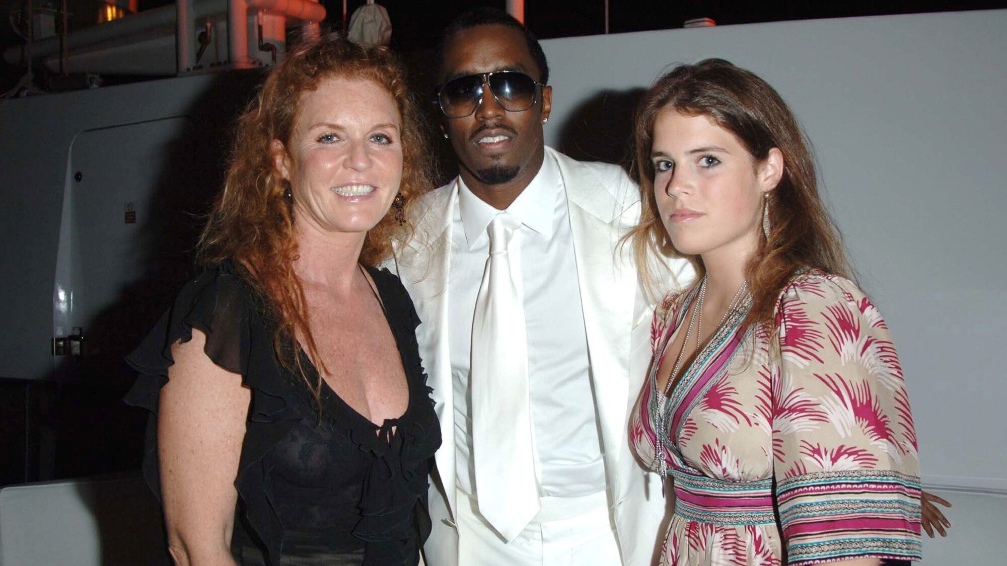 Sean Combs. Sean "Diddy" Combs, Sarah Ferguson the Duchess of York and Princess Eugenie pictured at the "Unforgivable" fragrance celebration dinner in St Tropez, 2006. Jon Furniss/Wirefor MAC Cosmetics