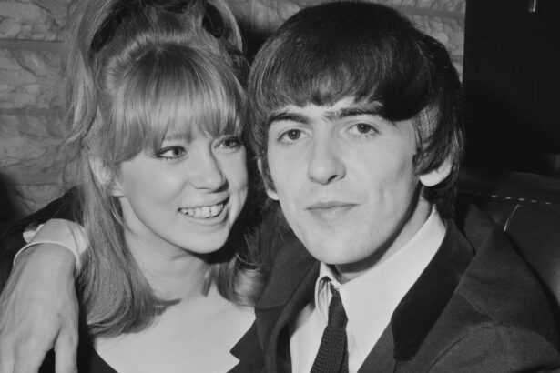 The Beatles. George Harrison and girlfriend Pattie Boyd, 1964. Larry Ellis/Daily Express/Hulton Archive/Getty Images