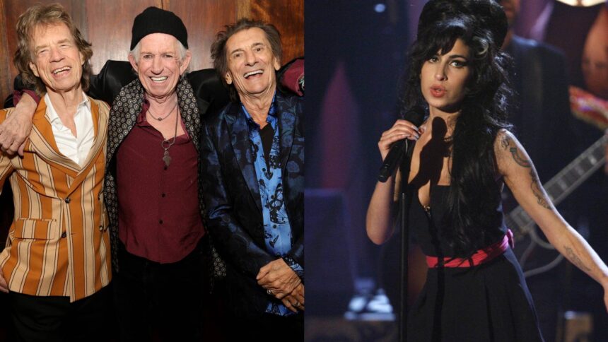 The Rolling Stones. and Amy Winehouse. Kevin Mazur/Chris Polk/Getty Images