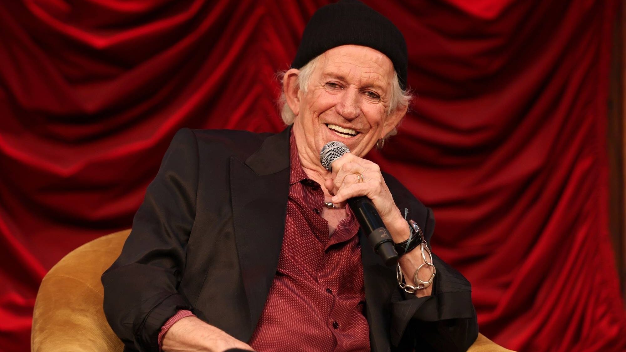 The Rolling Stones. Keith Richards speaks onstage during the launch event of  new album 'Foreign Tongues' at Weylin on May 5, 2026 in Brooklyn Kevin Mazur/Getty for UMG